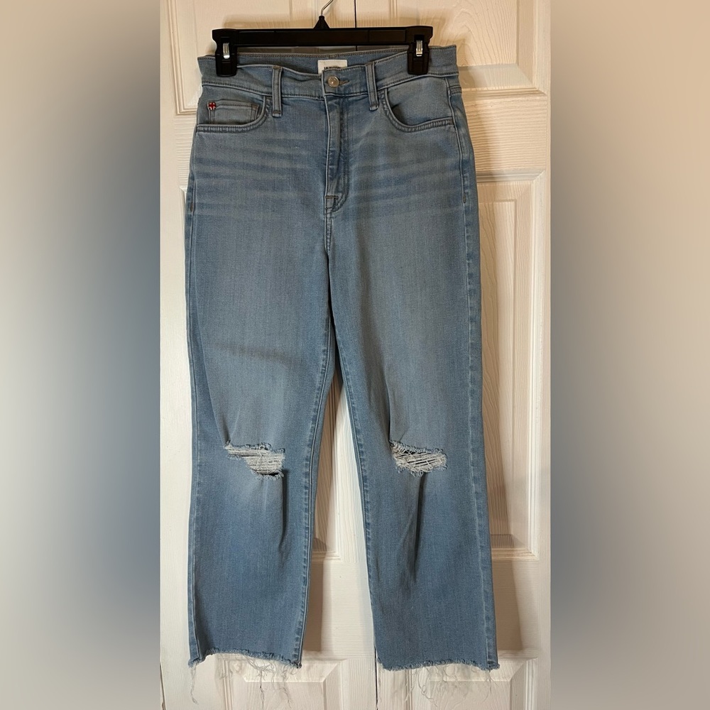 Hudson Noa Midrise Straight Leg Crop stretch Jeans 26 Light Blue